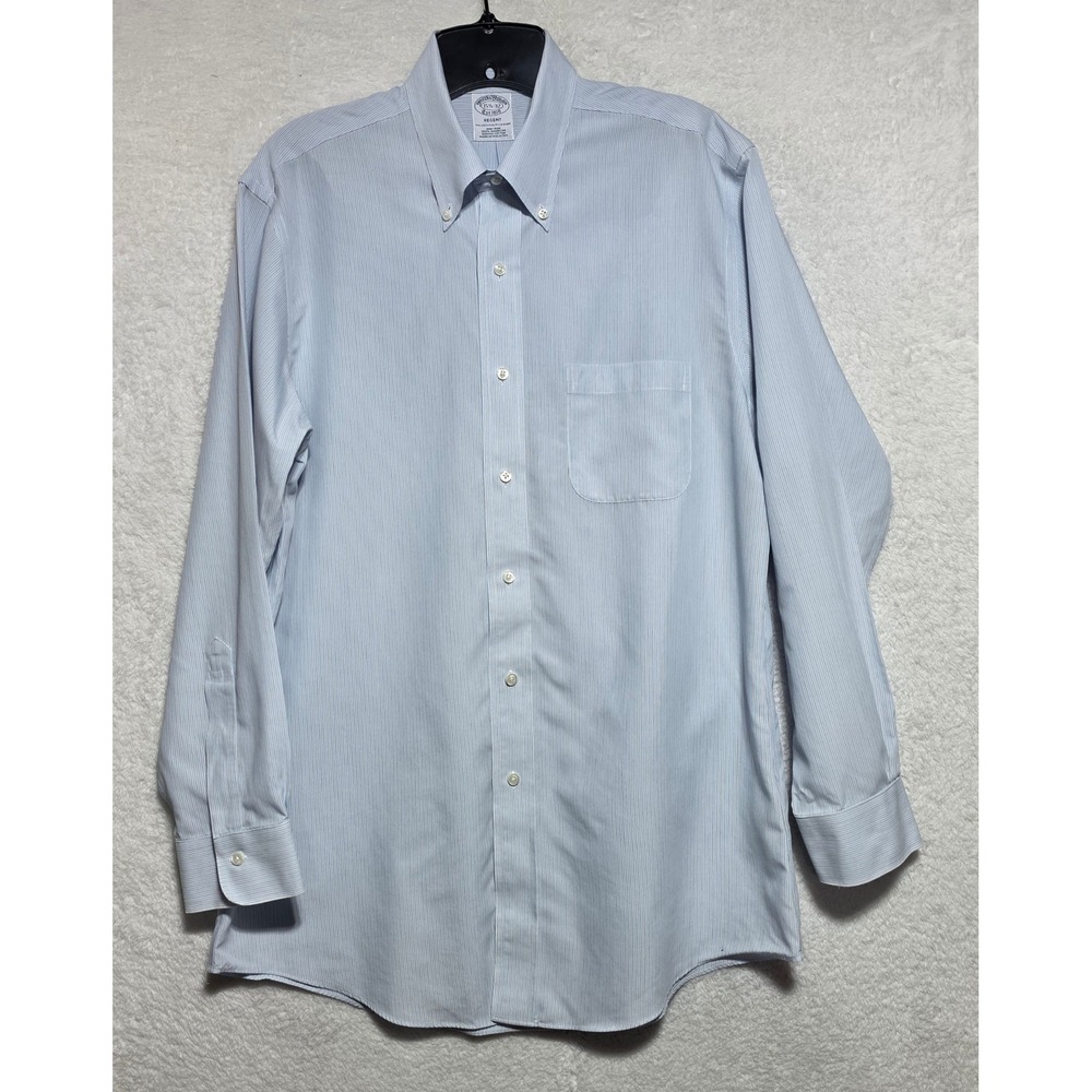 Brooks Brothers Regent Fit Non-Iron Supima Cotton Pinstripe Shirt Blue 15.5 32